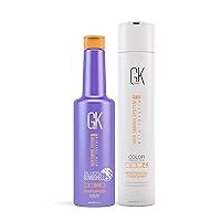 Global Keratin GK Hair Moisturizing Conditioner (10.1 fl.oz/300ml) -Silver Bombshell for Blonde and Gray Hair Removes Yellow Brassy Tones for Woman (280 ml/9.5 oz)