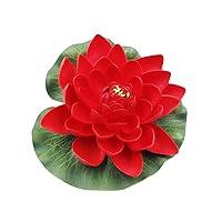 1Pc Artificial Lotus Flower Fake Floating Water Lily Garden Pond Fish Tank Decor Material Red