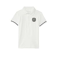 Lacoste Boys' Short Sleeve Color Blocked Polo Shirt W/Large Front + Back Graphics