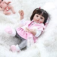 iCradle 18 inch 48CM Real Life Reborn Baby Dolls Full Body Silicone Vinyl Handmade Realistic Looking Princess Girls Weighted Reborn Toddlers Little Child for Xmas Gifts