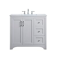 Elegant Kitchen and Bath 36 inch Single Bathroom Vanity Cabinet - Grey