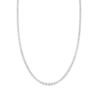 14kt White Gold Womens Round Diamond Cluster Fashion Necklace 10 Cttw