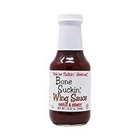 Garlic & Honey Wing Sauce: All Purpose Wing Sauce For Chicken Wings, Turkey Wings, Ribs, Chicken, Pork, Beef - Sweetened With Honey & Molasses, In Glass Bottle, 12.25oz - 1 Pc