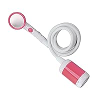 Zerodis Camp Shower Pump, Portable Shower Safe and Comfortable for Travel (Pink)
