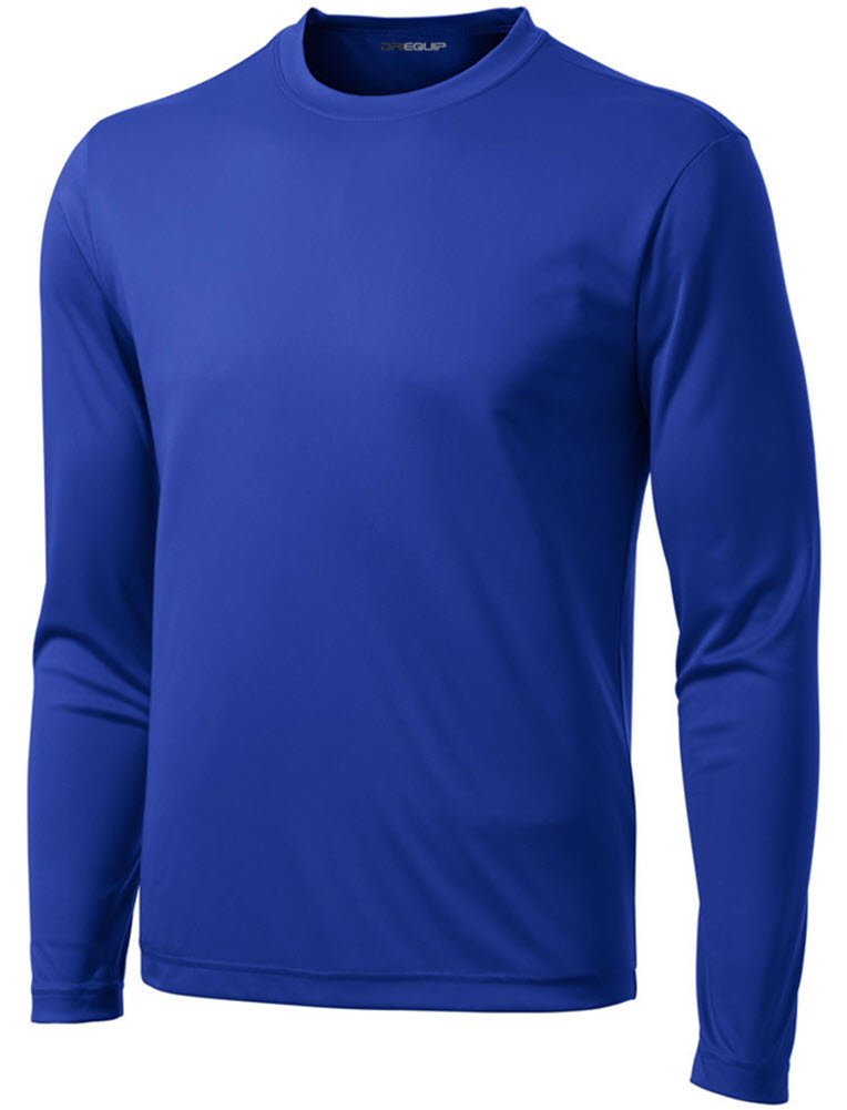 DRI-Equip Youth Long Sleeve Moisture Wicking Athletic Shirts. Youth Sizes XS-XL