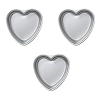 set of 3 Heart-shaped cake pan,6 inch heart-shaped cake tin, aluminum, for weddings, parties, family and other occasions cake (6 x 2 Inch,Set of 3)
