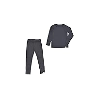 Woolino Merino Wool Base Layer for Kids - Super Soft Kids Long Sleeve Thermal Top and Leggings - All Natural Base Layer Shirt and Bottoms - Storm Gray