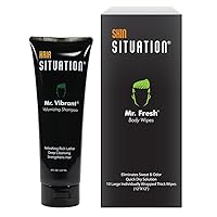 Hair Situation Mr. Vibrant Men's Shampoo and Mr. Fresh Body Wipe