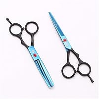 Hair Cutting Scissors, Professional Haircut Scissors Kit, Thinning Shears, 5.5 Inch Blue Hairdressing Shears Set, for Barber, Salon, Home