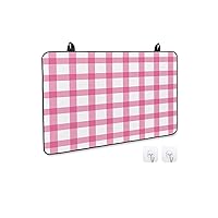 Valentine's Day Stove Cover for Electric Stove, Pink and White Checker Plaid Stove Top Cover for Glass Top, Heat Resistant Rubber Mat Foldable Cooktop Cover Top Protector, 24