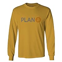 Vintage Plan Bitcoin Crypto Currency Logo BTC Coin Trader B Long Sleeve Men's