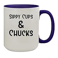 Sippy Cups & Chucks - 15oz Ceramic Colored Inside & Handle Coffee Mug, Deep Purple