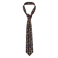 Colorful Dog Paw Print Men'S Neckties Tie,Funny Novelty Neck Ties Cravat For Groom,Father, And Groomsman