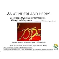 Cordyceps/Worm Grass Cephalosporium Mycelia sinensis Mushroom Powder 400mg x 100 Capules. Adenosine>0.2%
