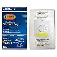 Replacement Micro Filtration Vacuum Cleaner Dust Bags made to fit Sharp Type PC-2 Canisters 5 pack