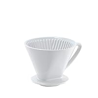 Cilio C104943 Porcelain Coffee Filter/Holder Pour-Over, 4/Medium, White