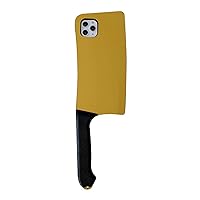 Prank Phone Case Compatible with Samsung Galaxy S21 Cases Soft Silicone Rubber Kitchen Knife Chopper Shape Protective Cover Funny Cool Cosplay Shockproof Cover(Gold)