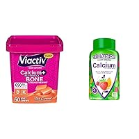 Calcium Chews & vitafusion Calcium Gummies, 60 Chews & 100 Count - Bone & Teeth Health Supplements