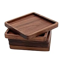 Round Black Walnut Wooden Square Cup Coaster Black Walnut Wood Insulation Dining Table Mug Mat Pad 2 Nice and Clever