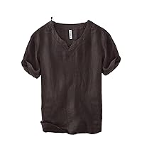 Chinese Style Retro V-Neck Short-Sleeved T-Shirt for Men