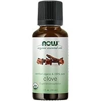 NOW Essential Oils, Organic Clove Oil, Balancing Aromatherapy Scent, Steam Distilled, 100% Pure, Vegan, Child Resistant Cap, 1-Ounce
