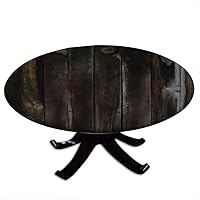 Wood Round Table Cloth, Wood Panel Style Texture, Suitable for Restaurant Kitchen Parties, Fit for 28