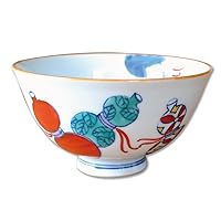 有田焼やきもの市場 Japanese Rice Bowl 4.3 inches in Diameter Ceramic Porcelain Made in Japan Arita Imari ware Nabeshima Mubyou Red