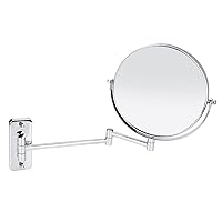 8inch Wall Mount Makeup Mirror, 3X Magnification Double Sided Swivel Mirror, Extendable Bathroom Mirror, Swivel Makeup Mirror for Bathroom