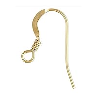 20pcs Adabele Authentic Gold Plated Sterling Silver French Earring Hook Earwire Coiled Connector (Wire 0.7mm/21 Gauge/0.028 inch) for Earring Making SS243-7