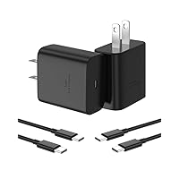 45W Samsung Charger USB-C 2 Pack Fast Charging for Samsung Galaxy S23 Ultra S24 Ultra,S24/S24+/S23/S23+/S22/S21,Z Fold 5/Z Flip 5,Galaxy Tab S8/S7, with 6FT Type C Cable PPS Wall Charger