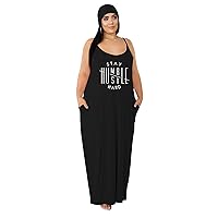 Tycorwd Women's Plus Size Casual Maxi Dresses Summer Suspender Beach Dress Sundress with Pockets