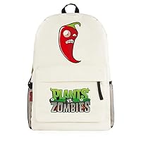 Plants vs. Zombies Game Cosplay Backpack Casual Daypack Day Trip Travel Hiking Bag Carry on Bags Beige /6