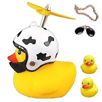 ACEDOAMARE Duck Bike Bell, Cute Rubber Yellow Duck Bicycle Accessories with LED Light Propeller Helmet Squeeze Horns for Cycling Motorcycle Handlebar Bicycle