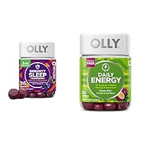 OLLY Sleep Immunity Melatonin Gummy 36 Count & Daily Energy Gummy 60 Count