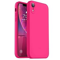 Vooii Compatible with iPhone XR Case, Upgraded Liquid Silicone with [Square Edges] [Camera Protection] [Soft Anti-Scratch Microfiber Lining] Phone Case for iPhone 10 XR 6.1 inch - Hot Pink
