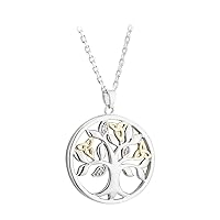 Silver & 10K Diamond Tree of Life Pendant Necklace