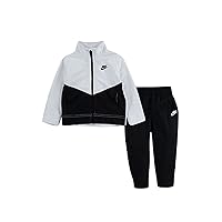 Nike Baby Boys Full Zip Track Jacket And Jogger Pants 2 Piece Set (Black(76F192-023)/White, 18 Months)