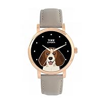 Beagle Head Dog Mens Wrist Watch 42mm Case Custom Design