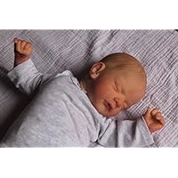 Zero Pam Sleeping Reborn Baby Doll Lifelike Newborn Baby Boy Doll with Closed Eyes 18 Inches Realistic Silicone Vinyl Preemie Doll with Clothes Sets Unisex Toys for Kids 3+