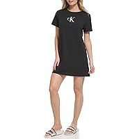 Calvin Klein womens Monogram Logo Cover Up T-shirt DressSwimwear Cover-Up
