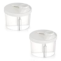 Accmor Baby Formula Dispenser On The Go, Non-Spill Rotating Four-Compartment Formula Container to Go, Milk Powder Kids Snack Container for Infant Toddler Travel Outdoor, White, 2 Pack