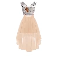 Tulle Wedding Guest Bridesmaid Dress High Low Bridal Reception Party Formal Dresses Camo