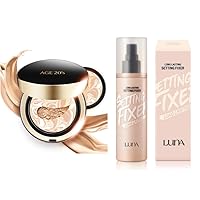 AGE 20's Signature Intense Cover Cushion Foundation #13 Ivory + LUNA Long Lasting Makeup Setting Fixer Spray