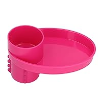 FTVOGUE Toddler Car Seat Snack Tray, Kids Cup Holder and Plate for Secure On The Go Feeding (Pink)