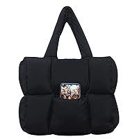 women large puffer purse puffy tote bags dupes light weight handmade nylon bag woven shoulder handbag