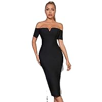 Exclusive Luxury Women Evening Gown Dress Elegant Black Tube Split Tassel Bandage Sexy Party Date Dress