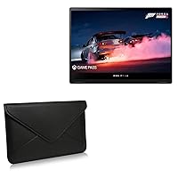BoxWave Case Compatible with ASUS ROG Flow X13 (2023) - Elite Leather Messenger Pouch, Synthetic Leather Cover Case Envelope Design - Jet Black