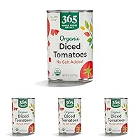 365 by Whole Foods Market, Organic Diced Tomatoes No Salt Added, 14.5 Ounce (Pack of 4)