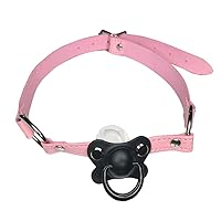 DDLG/ABDL Adult Baby Pacifier Gag With Choker Collar Pink