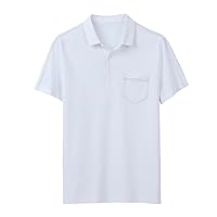 通用 Men's Casual Shirts Summer Lapel T-Shirts Short Sleeve Pockets Patch Pocket Bottoming Shirts